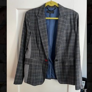 NWOT Rag & Bone Plaid Grey Blazer SZ 12